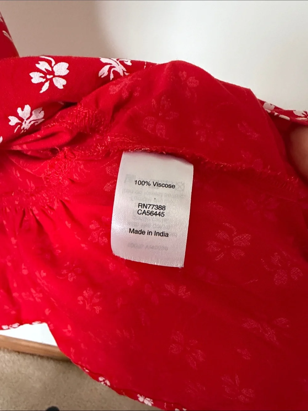 Red Floral Wrap Dress with Ruffle Hem
